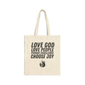 Canvas Tote Bag — "Love God, Love People, Pursue Excellence, Choose Joy"